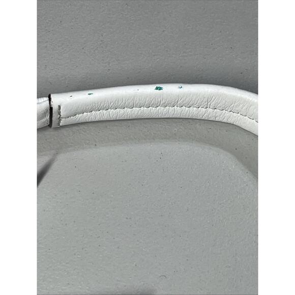 B Makowsky Leather Handbag Shoulder Bag White Hobo with Buckles Top Zip Pleats - Picture 6 of 14